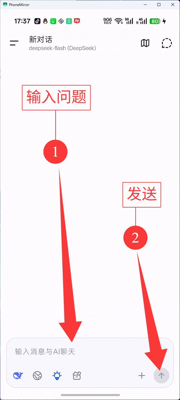 输入问题并发送